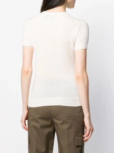 Shop Theory Shortsleeved Knit Jumper In Ivory