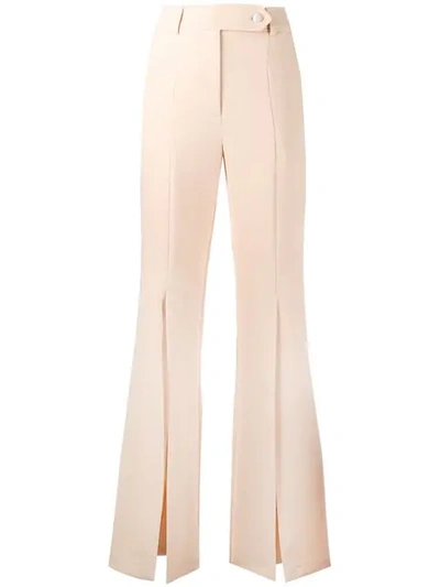 Shop A.w.a.k.e. Split Leg Trousers In Neutrals