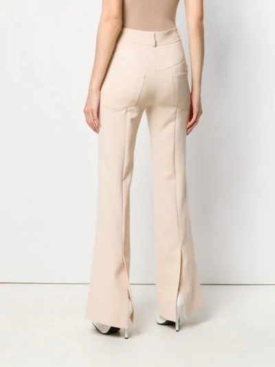 Shop A.w.a.k.e. Split Leg Trousers In Neutrals