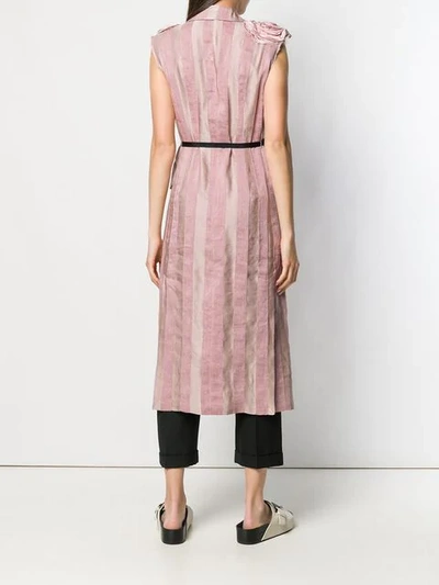 Shop Ann Demeulemeester Embroidered Flower Sleeveless Coat In Pink