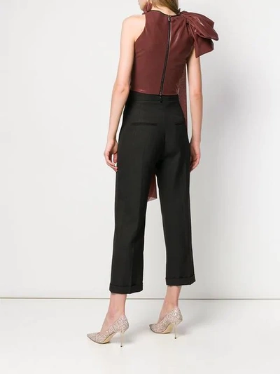 Shop Maticevski Oversized Drape Top In Brown