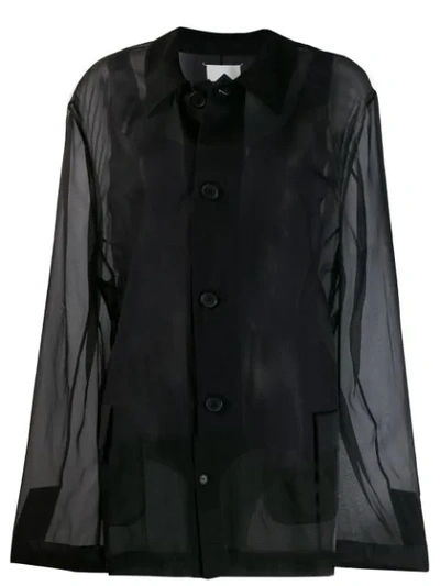 Shop Maison Margiela Organdie Oversized Blazer In Black