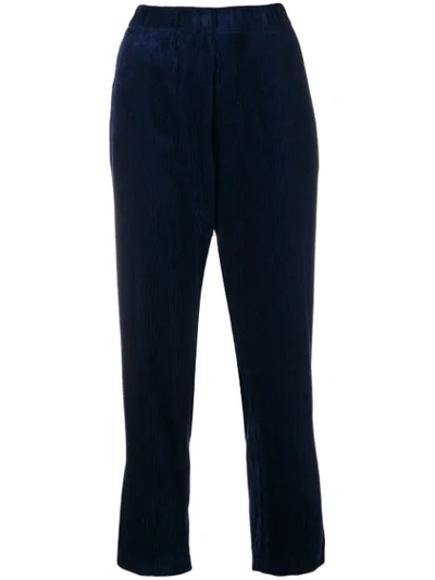 Shop Barena Venezia Barena Cropped Corduroy Trousers - Blue