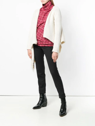 Shop Simone Rocha Asymmetric Knitted Cardigan - Neutrals