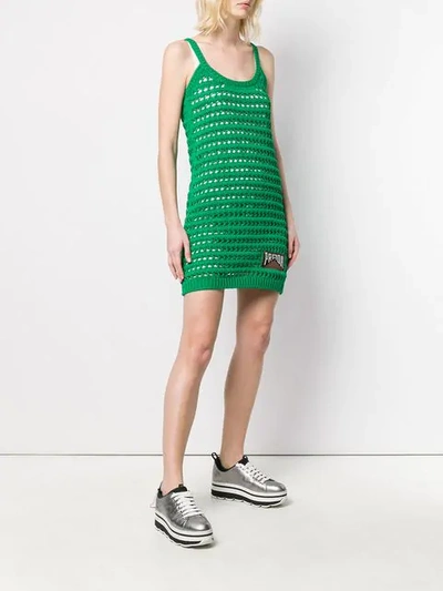 Shop Prada Crochet Knit Dress In F077u