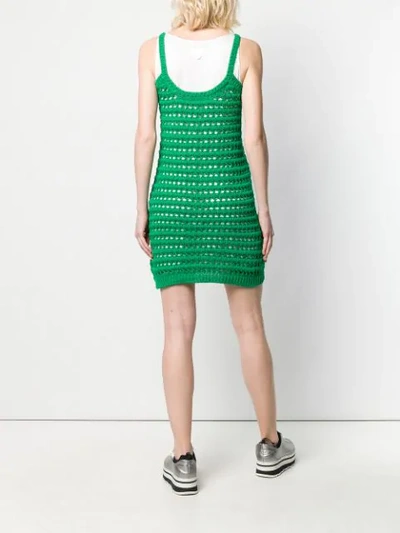 Shop Prada Crochet Knit Dress In F077u