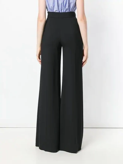 Shop Elisabetta Franchi 'nautical' Palazzohose In 110 Black