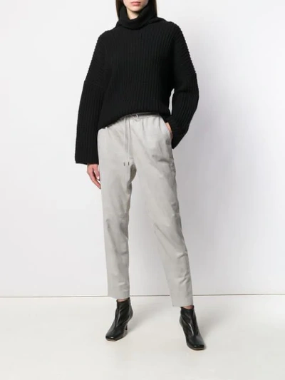 Shop Fabiana Filippi Drawstring Track Trousers In Grey