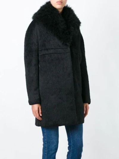 Shop Moncler Long Sleeve Cocoon Coat In Black