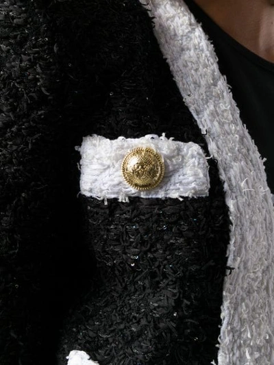 Shop Balmain Cropped Tweed Jacket In K470 Eab