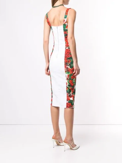 Shop Dolce & Gabbana Portofino Print Cady Bustier Dress In Red