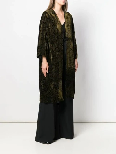 Shop Etro Velvet Paisley Kimono In Black