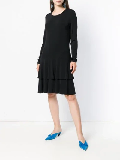 Shop Michael Michael Kors Pleated T-shirt Dress In Black