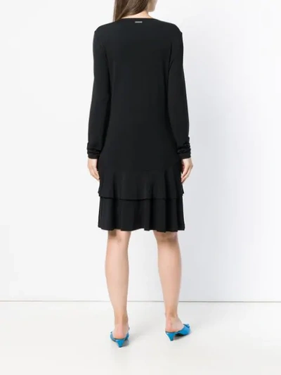 Shop Michael Michael Kors Pleated T-shirt Dress In Black