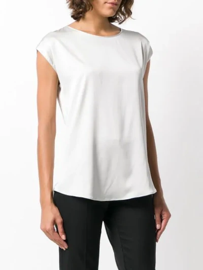 Shop Lamberto Losani Short Sleeved Blouse - White