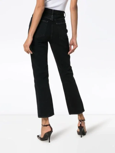 Shop Agolde High-waisted Straight Jeans In Black