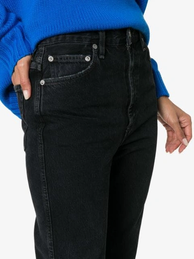 Shop Agolde High-waisted Straight Jeans In Black