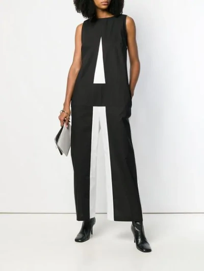 Shop Mm6 Maison Margiela A Colour Block Jumpsuit In Black