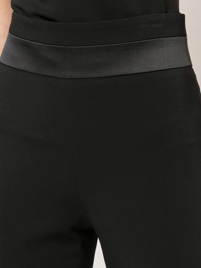 Shop Cushnie Charmeuse Trim Trousers In Black