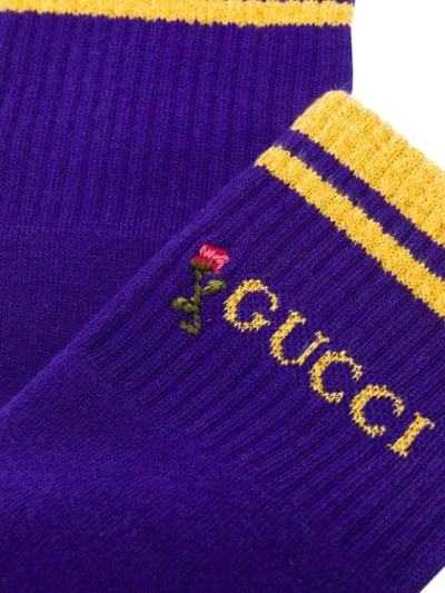 Shop Gucci Lurex Trim Socks In 5275