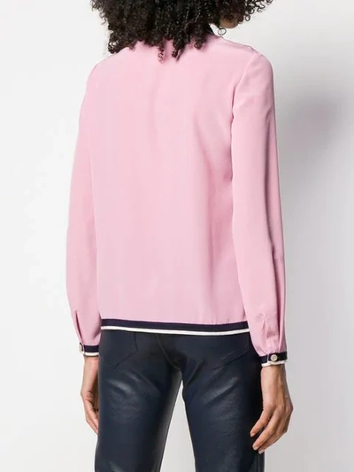 Shop Gucci Contrast Trim Shirt In Pink