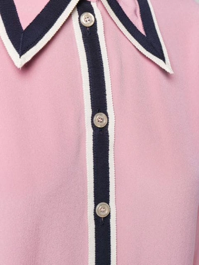 Shop Gucci Contrast Trim Shirt In Pink