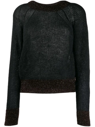 Shop Pinko Glitter Detail Sweater In Z99 Black