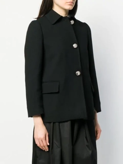 Shop Prada Fitted Button-up Jacket In Black