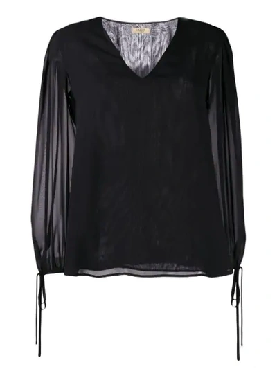 Shop Liu •jo V-neck Blouse In Black