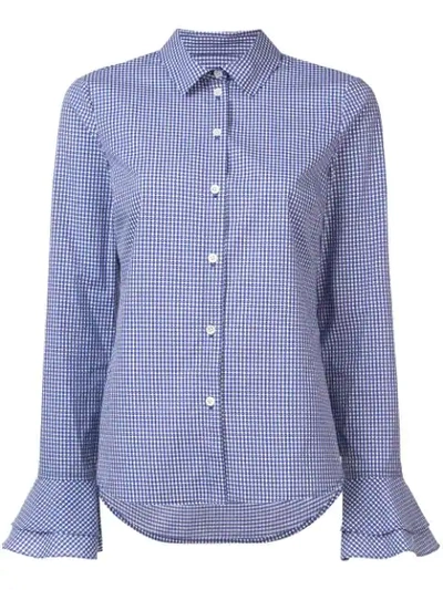 Shop Derek Lam 10 Crosby Bell Sleeve Button-down Shirt - Blue