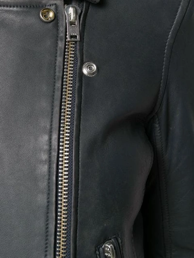Shop Iro Classic Leather Jacket In Slate Grey