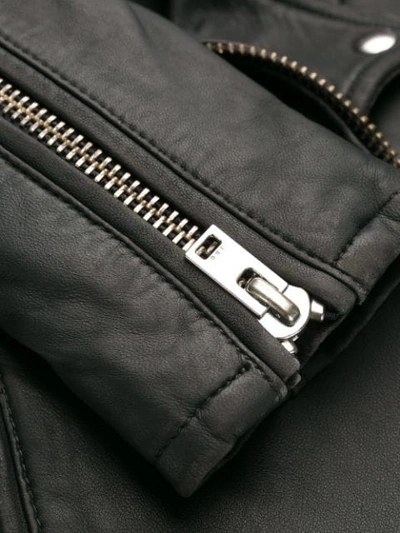 Shop Iro Classic Leather Jacket In Slate Grey