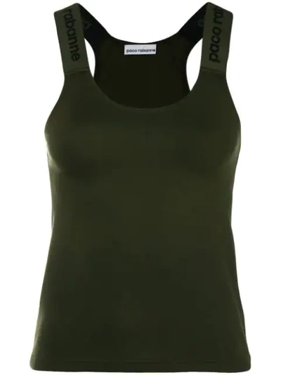 Shop Paco Rabanne Logo Tank Top In 316 Army