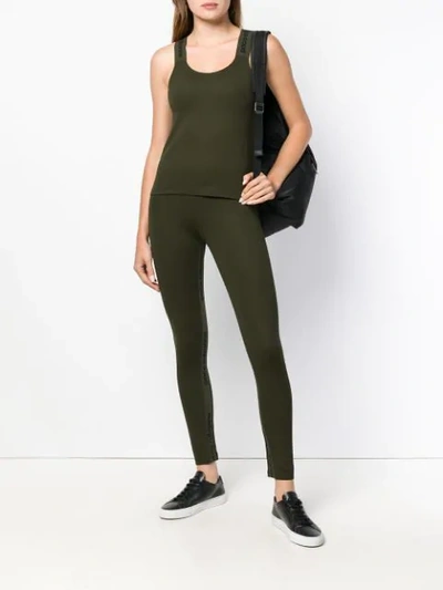Shop Paco Rabanne Logo Tank Top In 316 Army