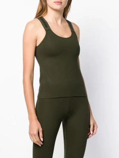 Shop Paco Rabanne Logo Tank Top In 316 Army