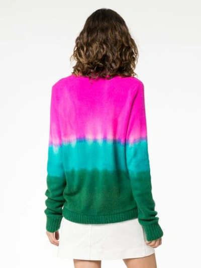 Shop The Elder Statesman Tie Dye California Intarsia Cashmere Sweater In Multicoloured