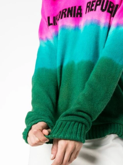 Shop The Elder Statesman Tie Dye California Intarsia Cashmere Sweater In Multicoloured