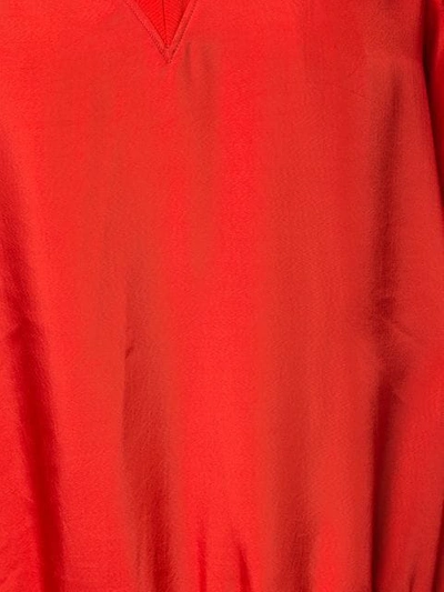 Shop Tibi Mendini Twill V-neck Top In Red