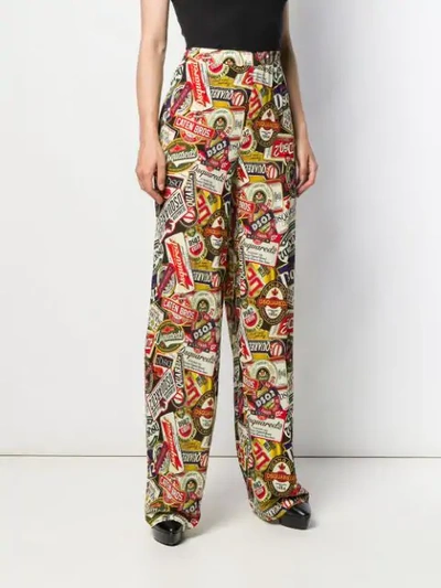 Shop Dsquared2 Printed Palazzo Pants In Neutrals