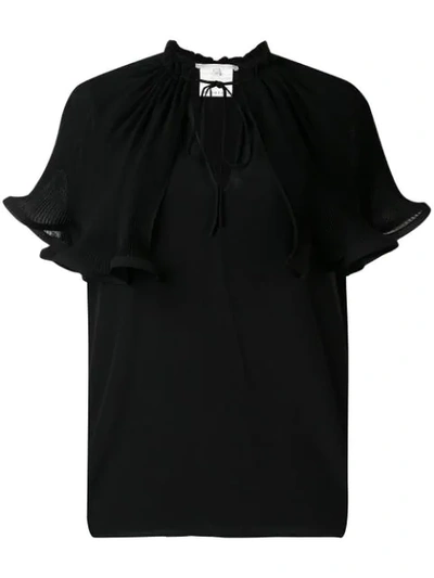 Shop Stella Mccartney Cape Overlay Blouse In 1000 Black