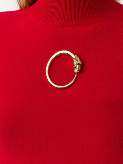 Shop Cavalli Class Gold-tone Detail Jumper In Red