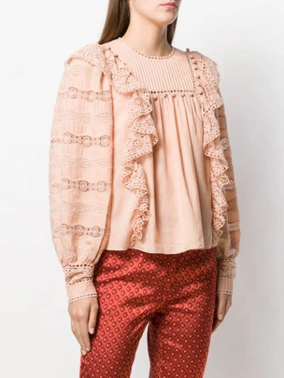 Shop Ulla Johnson Lily Broderie Anglaise Blouse In Blush