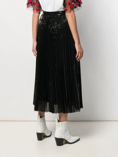 Shop Msgm Sequined Midi Skirt In Black