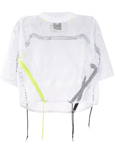 Shop Nike Mesh Cropped T-shirt In White