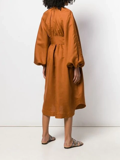Shop Zimmermann Puff Sleeve Dress In Brown