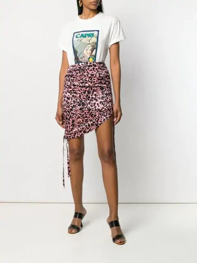 Shop Laneus Leopard Print Skirt In Pink