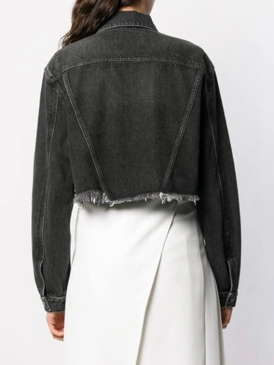 Shop Givenchy Cropped Denim Jacket In 001 Black