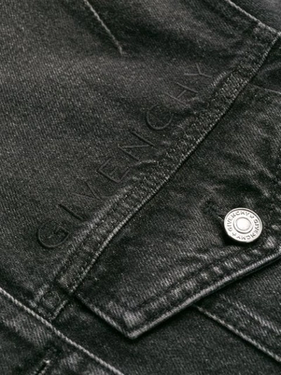 Shop Givenchy Cropped Denim Jacket In 001 Black