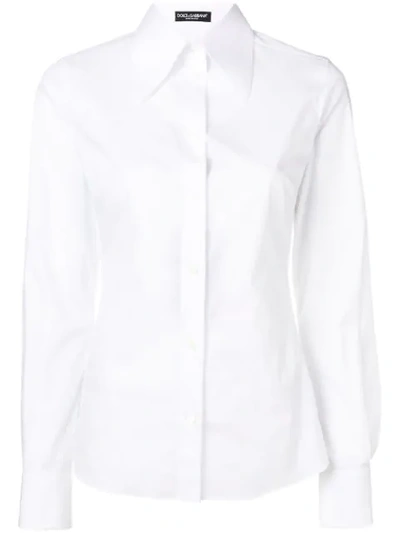 Shop Dolce & Gabbana Pointed Collar Shirt In White