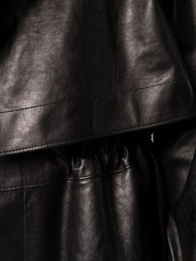 Shop Bottega Veneta Single-breasted Leather Trench Coat In Black